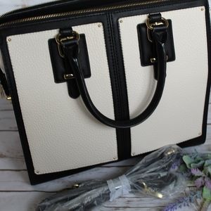Aldo Black and White Leather Handbag